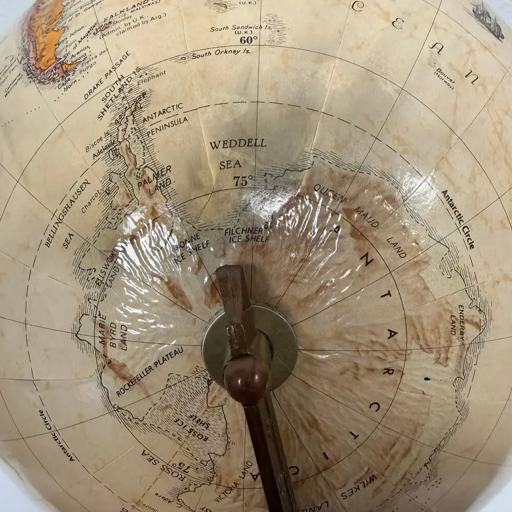 Replogle World Classic Series 12” Globe Wood Base Raised Relief Map Made in USA